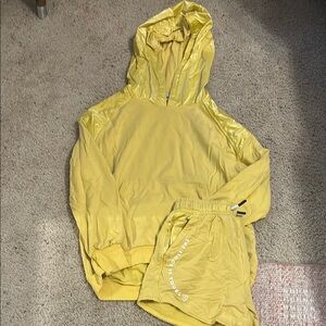 Athleta Girl Vibrant Yellow Hoodie and Shorts